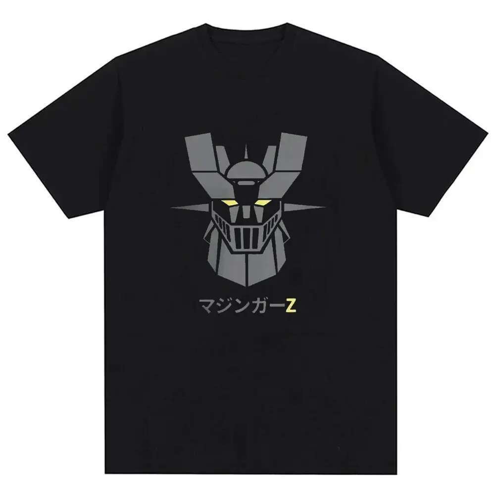 Men s printed cotton T shirt Mazinger Z dark robot retro fashion round neck top
