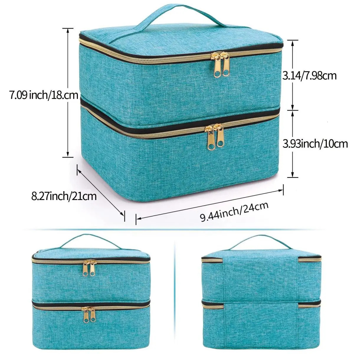 Nail polish organizer handheld doublelayer cosmetics handbag suitable for girls and women nail art essential oils sets 250326