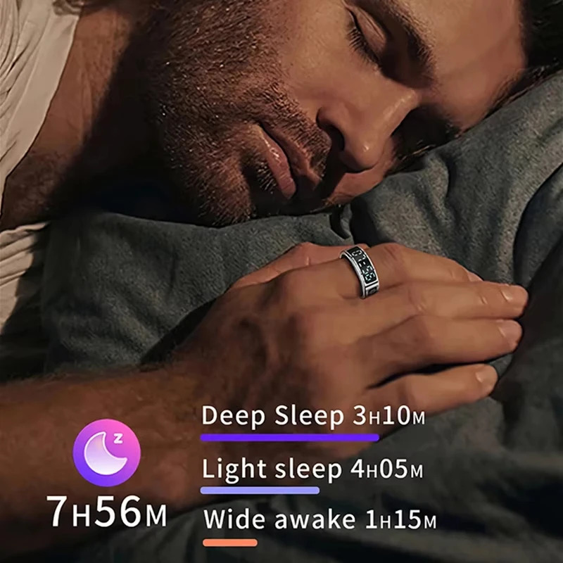 SR08 smart ring mens LED display screen Bluetooth heart rate and blood oxygen monitoring multi sport mode IP68 5ATM waterproof 250322