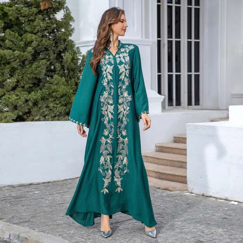 Dongdumaoyi Moslim Midden Oosten Abaya Dameskleding Geborduurde Jurk Avondjurk Dubai W