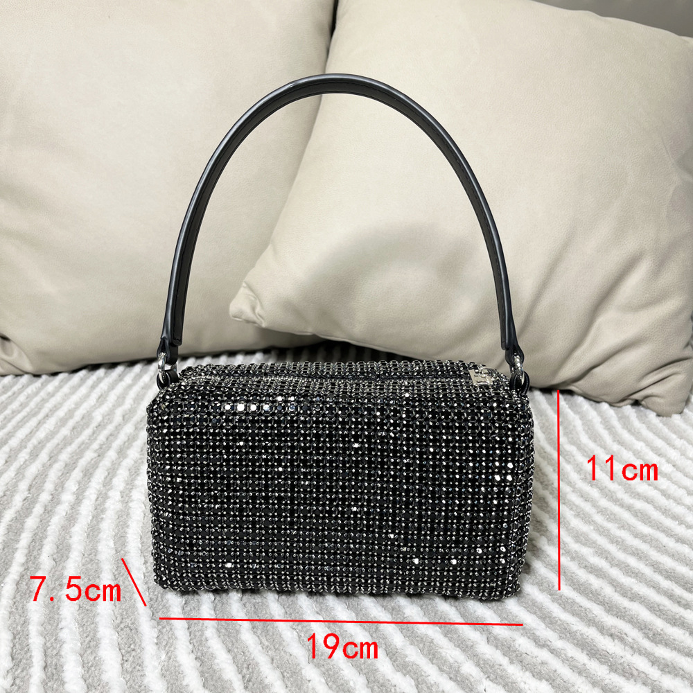 Women S Full Of Diamonds Hand Held Single Shoulder Shiny Rhinestone Crossbody Bag Handmade Bag With Diamond Inlay Women S Handbag