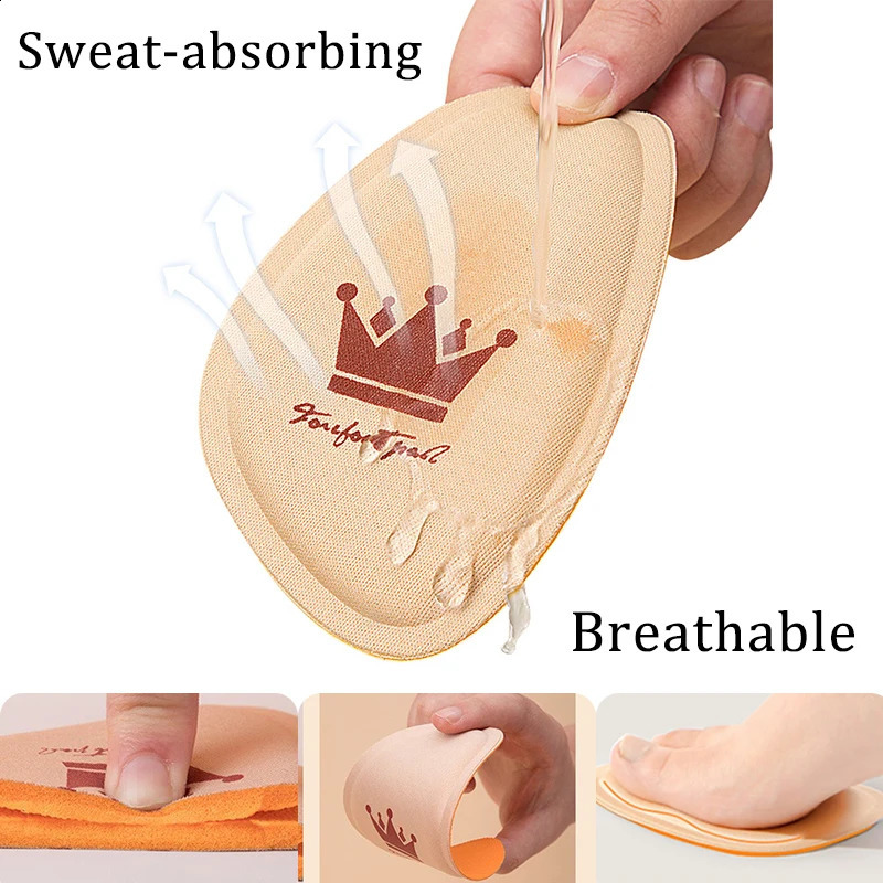 4pc Forefoot Pad High Heels Nonslip Pain Relief Insert Half Insoles Round Toe Cushion Foot Care Pads 250306