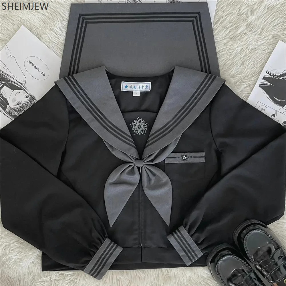 Japanese Sailor Set Cute Girl Jk Uniform Dark Bad Mid Autumn and Winter College Style High School Student 250326