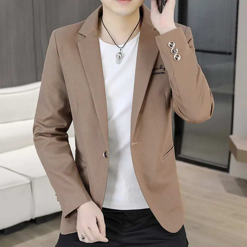 The main promotion of the explosive spring personality all casual lapel single western handmade mens clothing 250326