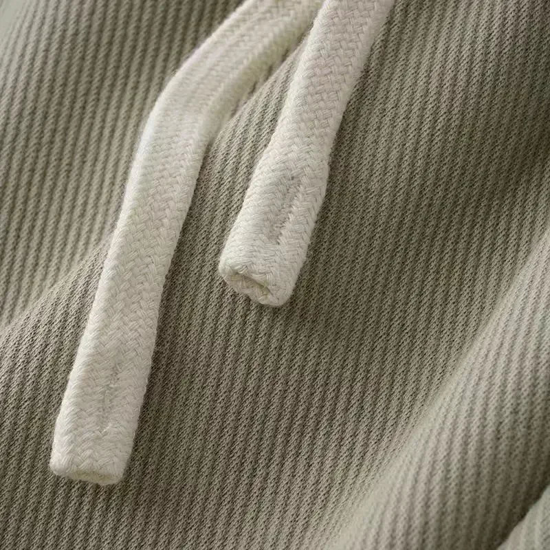 Loose straight casual pants elastic waist solid color drawstring sports menswomens bag retro 250327