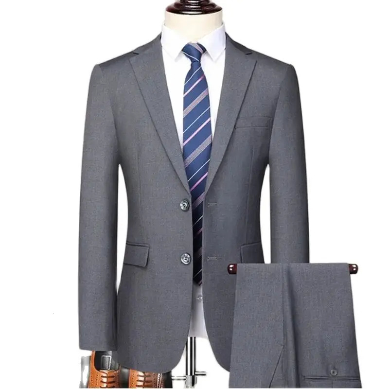By we will mainly promote the explosion of highquality solid color lapel twopiece business casual mens clothing 250326