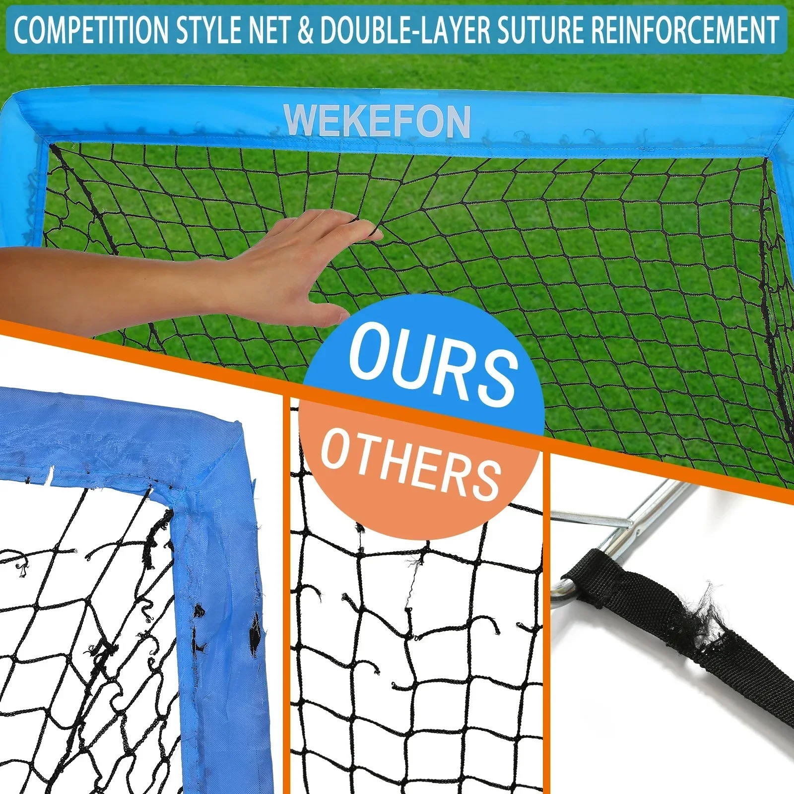 Soccer Goal Kids Soccer Net for Backyard Set of 2 - Size 2.9x2.4 Portable Pop Up Practice Mini Soccer Goals with Carry Case 250326