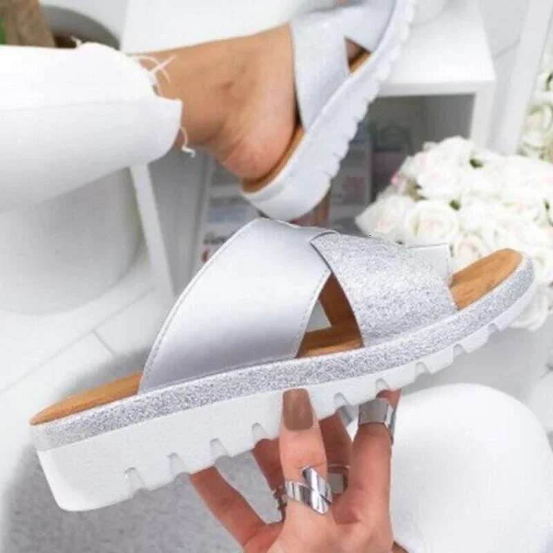 2025 Summer New Mixed Color Wedge Casual Shoes for Women's Beach Soft Flat Designer Fashion Slippers and Sandals