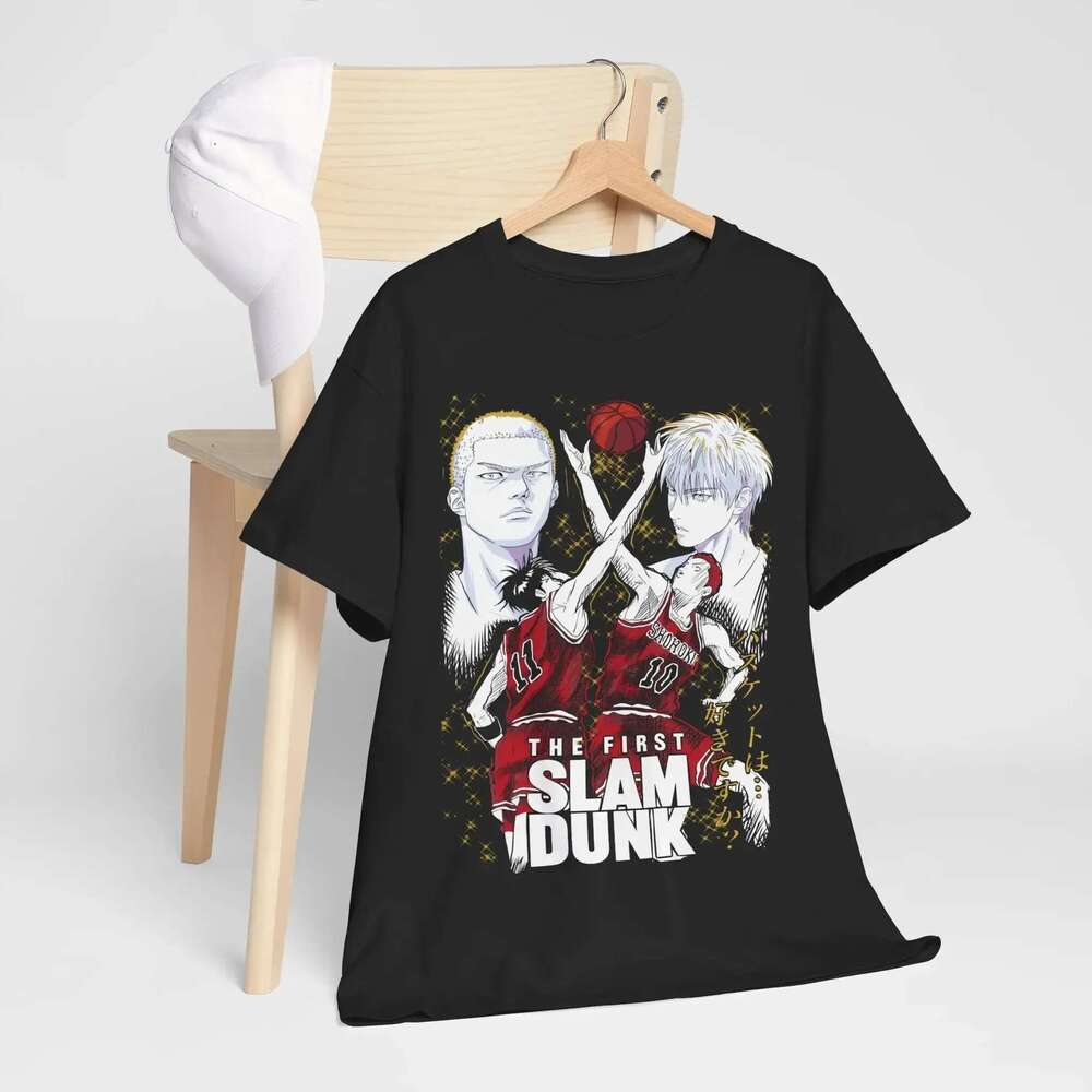 Men s short sleeved T shirt oversized Japanese manganese animated dunk print fast shipping pure