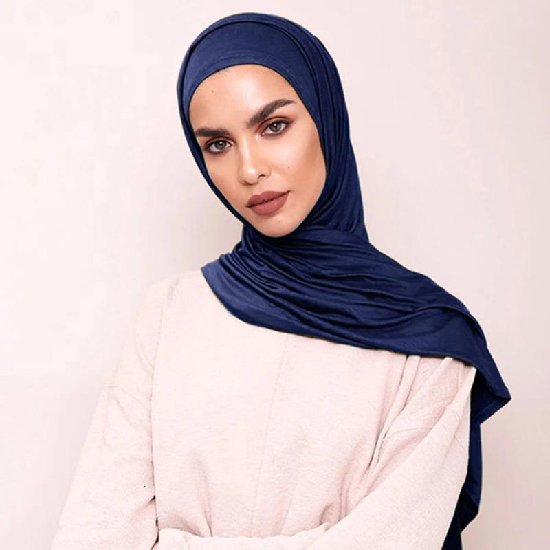 Advanced cotton inner headscarf Modal scarf womens long shawl one ring instant headscarf Muslim womens solid color headscarf headband 250322