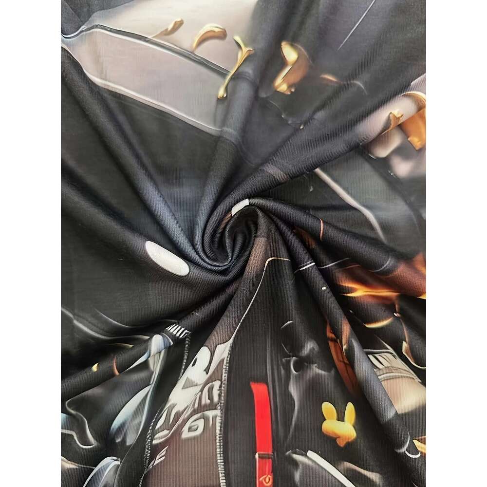 Summer men s D animated digital cool style rabbit print casual short sleeved round neck oversized fashionable T shirt