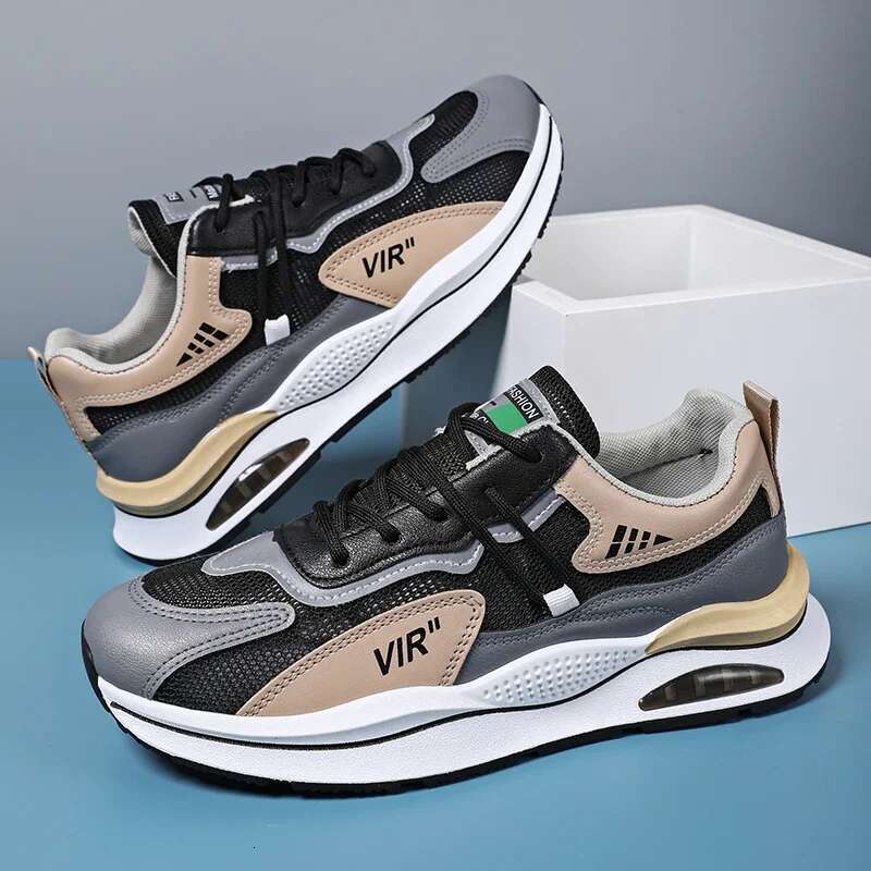 Summer New Breathable Mesh Sports Running Casual Height Increasing Trendy Shoes Rubber Sole EVA Pad Men's Sneakers