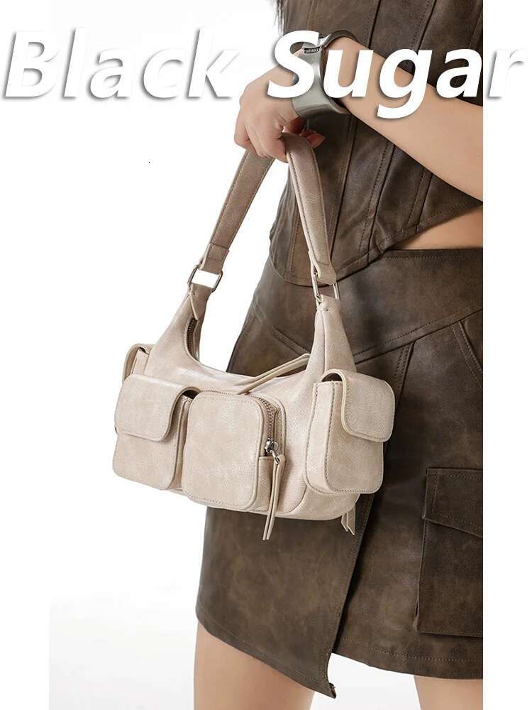 Retro Ladies Shoulder Underarm Bags Leather Vintage Fashion Trendy 2024 New Womens Purses And Handbags Brand Y2k