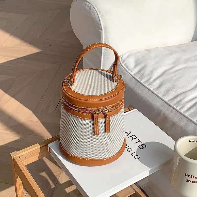 Family Spring Summer New Color Contrast Box Mini One Shoulder Crossbody Bucket Casual Women S Bag Original