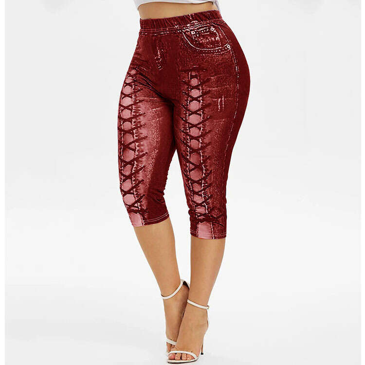 Women Yoga Pants Digital Printing Imitation Denim Leggings Small Leg Yoga Pants Women S Pants YJ