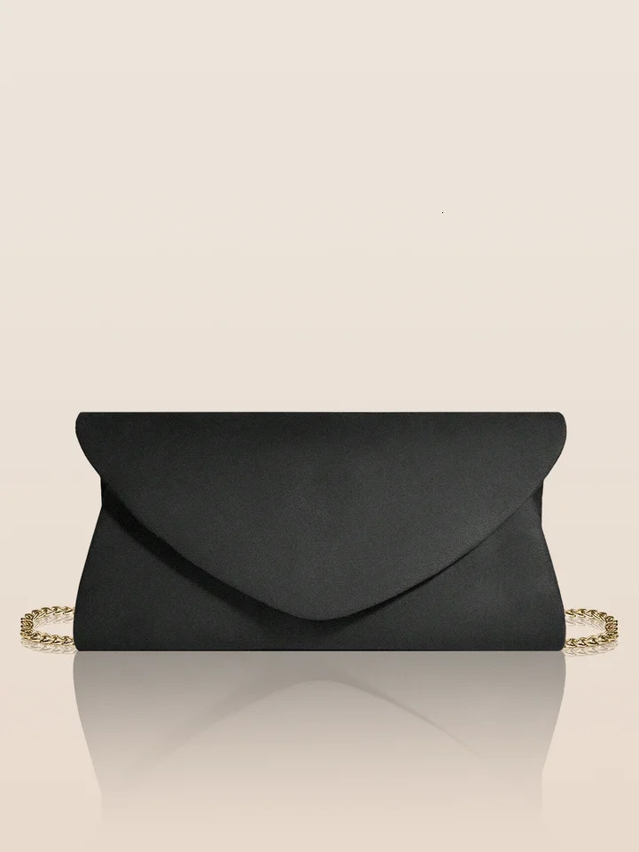 Simple solid color plush womens evening bag and clutch lightweight casual business shoulder cross body paired with sparkling rhinestone earrings 25032
