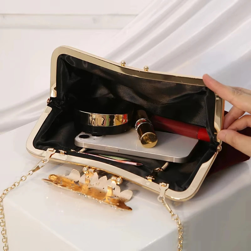 Womens Fashion Handbag Diamond n Exquisite Evening Wallet Dinner Anniversary Wedding Party Long Chain Clutch Bag 250326