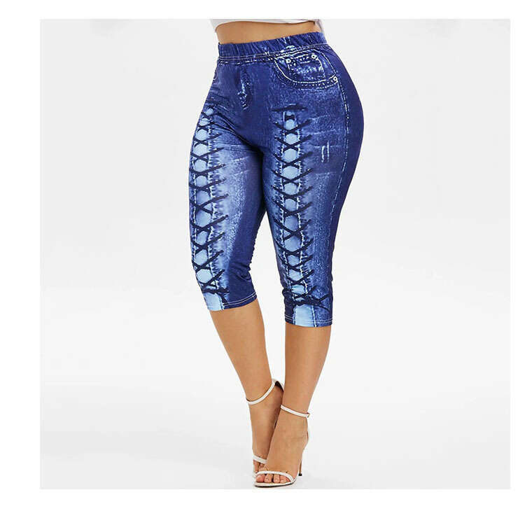 Women Yoga Pants Digital Printing Imitation Denim Leggings Small Leg Yoga Pants Women S Pants YJ