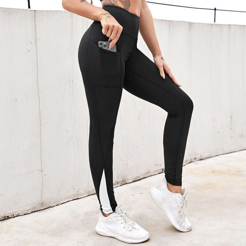 Women Yoga Pants New Leg Splicing Running Pants Waist And Hip Lifting Yoga Clothes Fitness Exercise Naked Tight Leggings XY