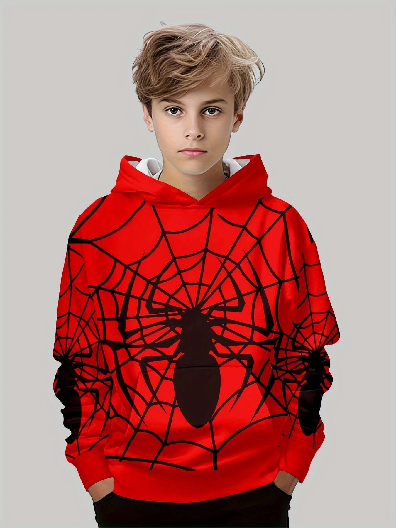 Ddmyshoesvip Sweatshirt D Spider Printed Pullover Hoodie Long Sleeve Boys Hoody Fall Spring Casual Girl Hoodies Child House Clothing