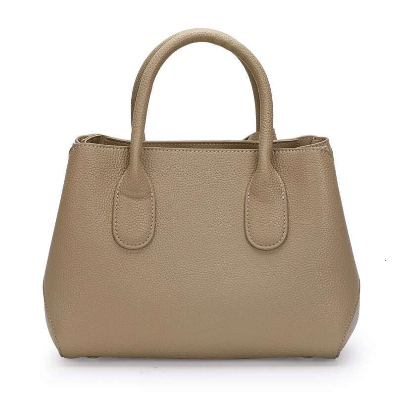 Aidrani Fashion Genuine Leather Women's Large Capacity Handbag Solid Color Multi Functional Shoulder Crossbody Mom's Bag
