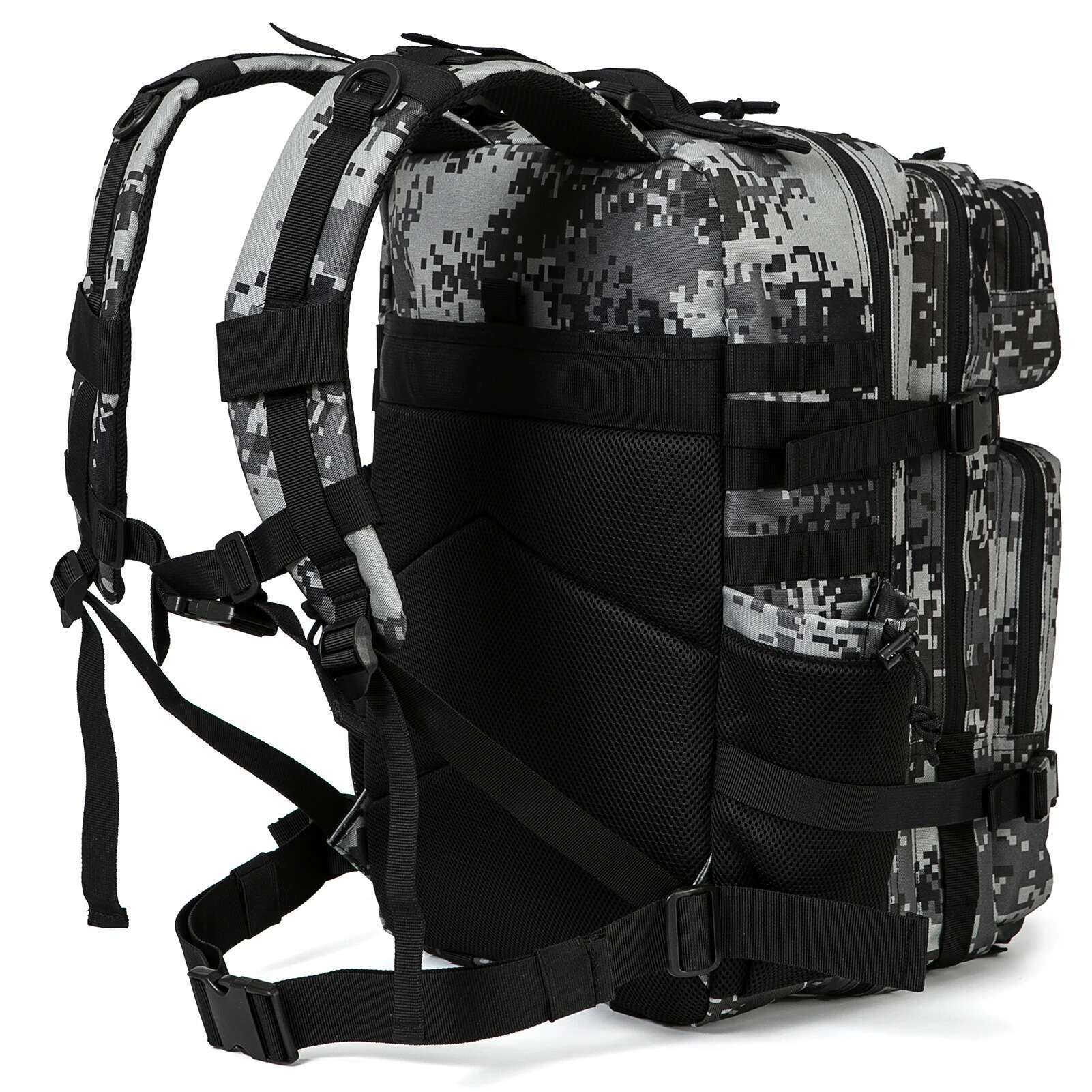 45L Tactical Backpack For Men And Women Assault Pack Bag Survival School Hiking Outdoor Heavy Duty Rucksack With Bottle Holder