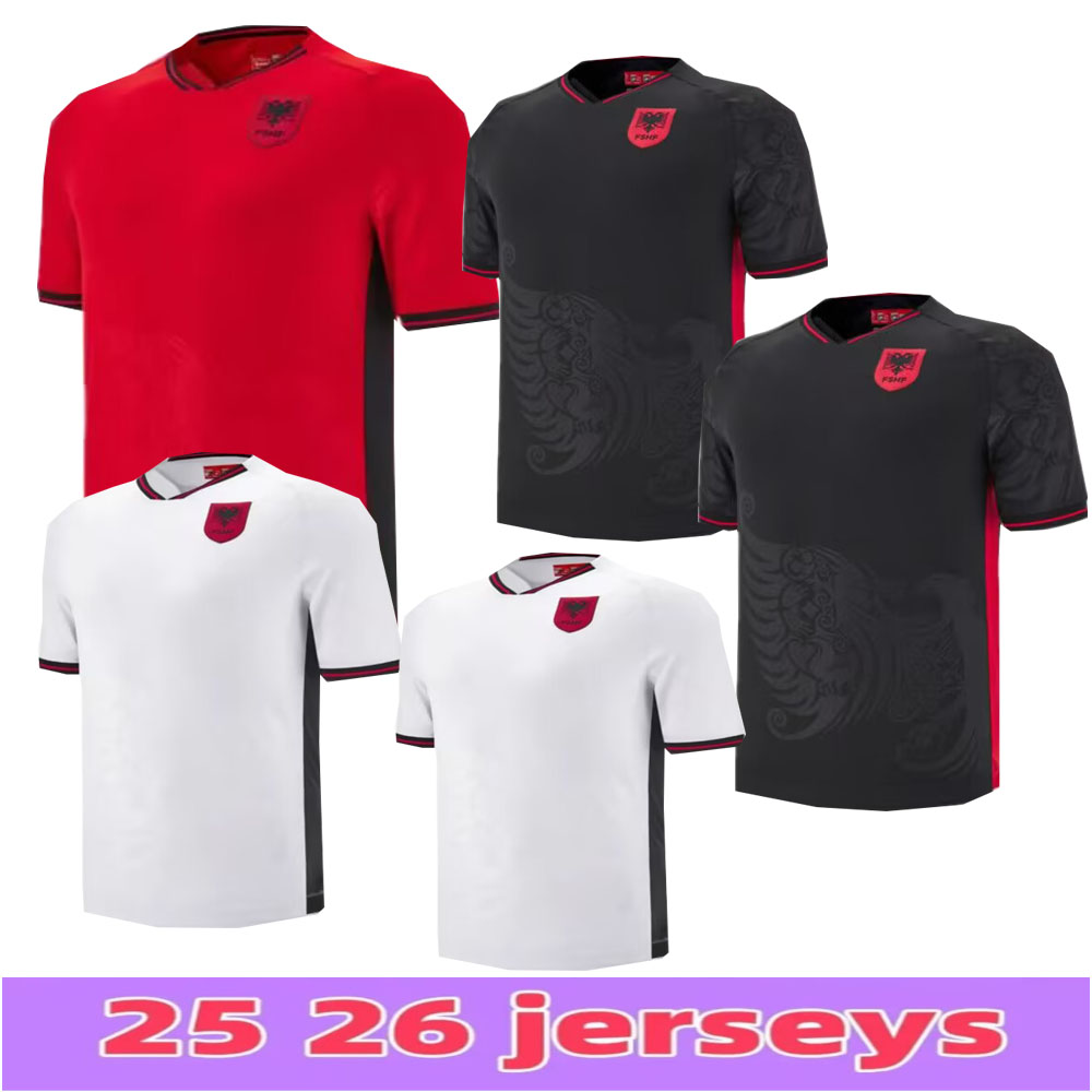 25 26 Albania soccer jerseys National Team Kristjan Asllani Marash 2025 2026 Home Away Third Kumbulla Myrto Uzuni Nedim Bajrami Djimsiti sport Men Football shirts