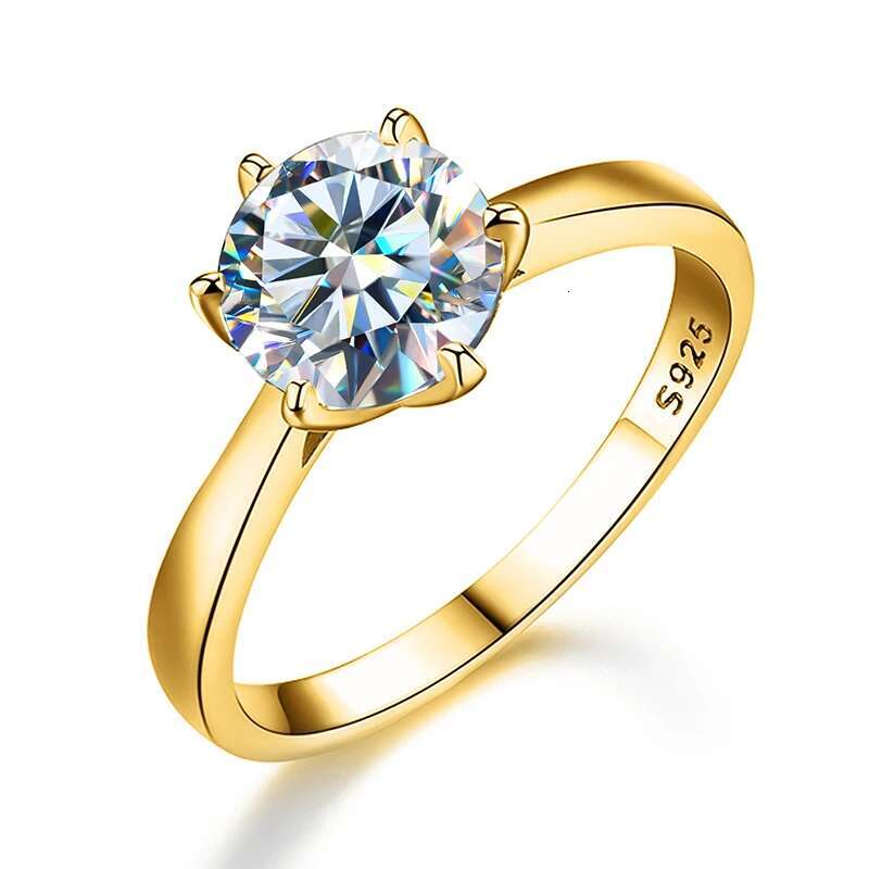 KNB 0.5-2ct Real Moissanite Ring Engagement Wedding Diamond Rings for Women 925 Sterling Silver High Quality Luxury Jewelry
