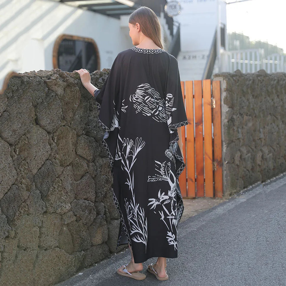 Womens Kaftan Tunic kimono no size long Maxi party dress used for casual wear day and night dresses 250324