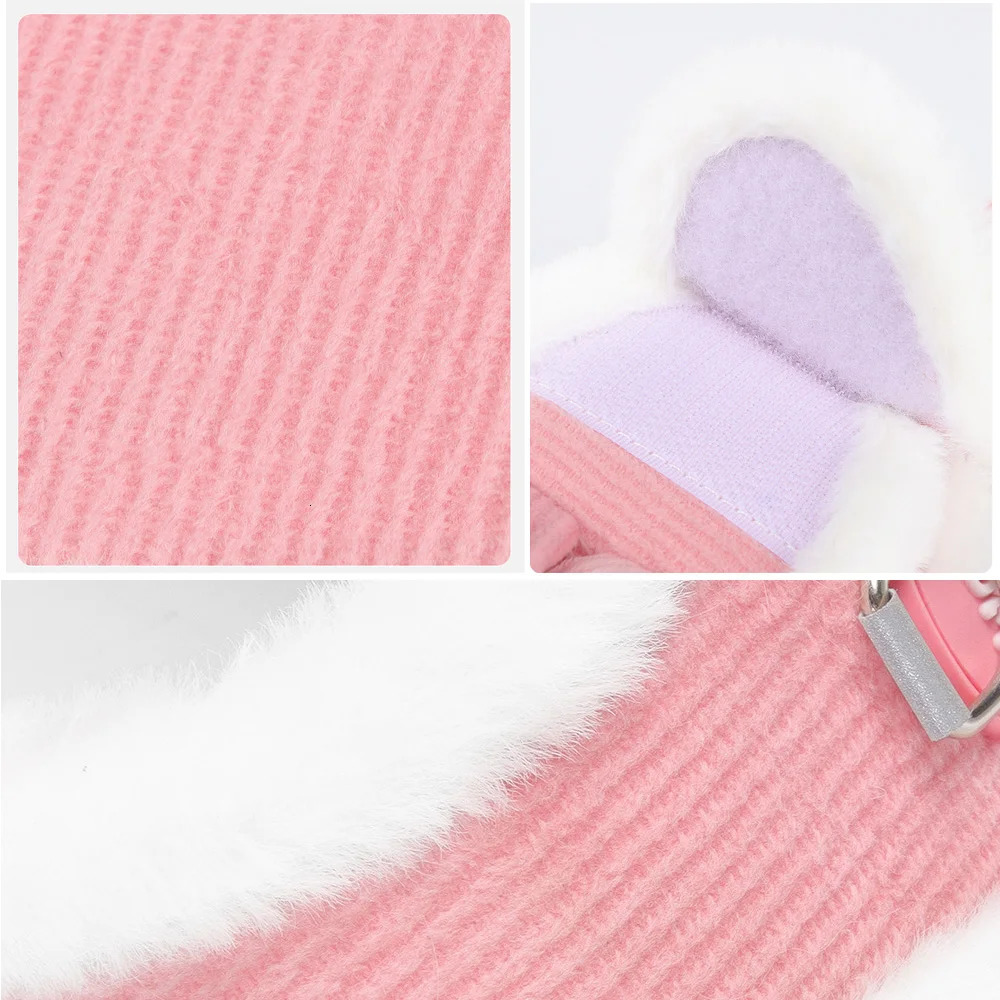 Rabbit Fur Cat Dog Harness and Leash Set Winter Pet Outdoor Walking Supplies Reflective Adjustable Kitten Puppy gatos Harnesses 250326