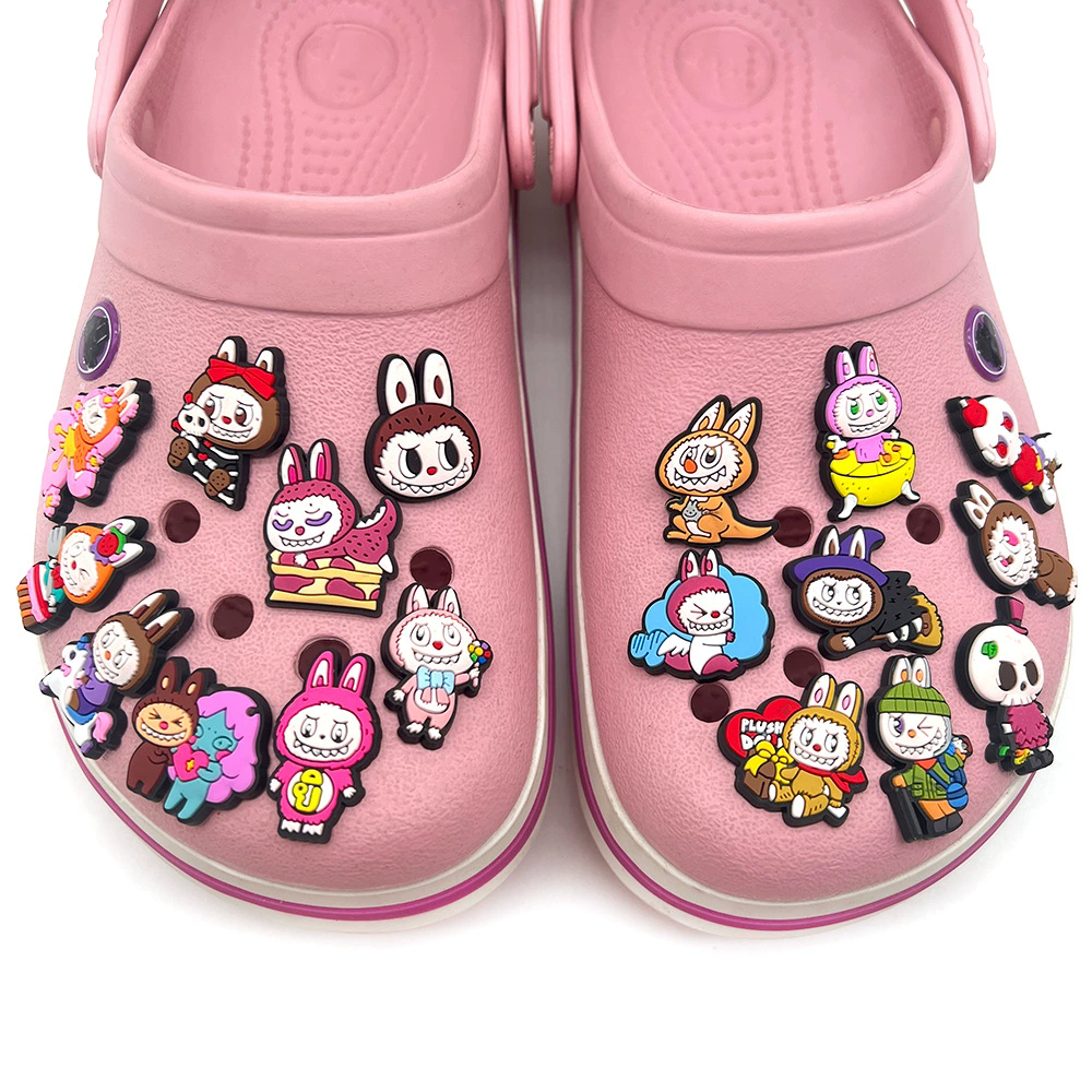 Labubu Charms Slippers Decorative Accessories Shoes Flower Sandals Ornaments Shoe Decoration shoes Buckle