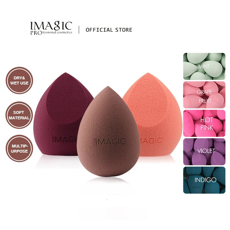IMAGIC beauty sponge 3pcs face wash puff gourd water drop puff wet and dry makeup sponge tool 250317