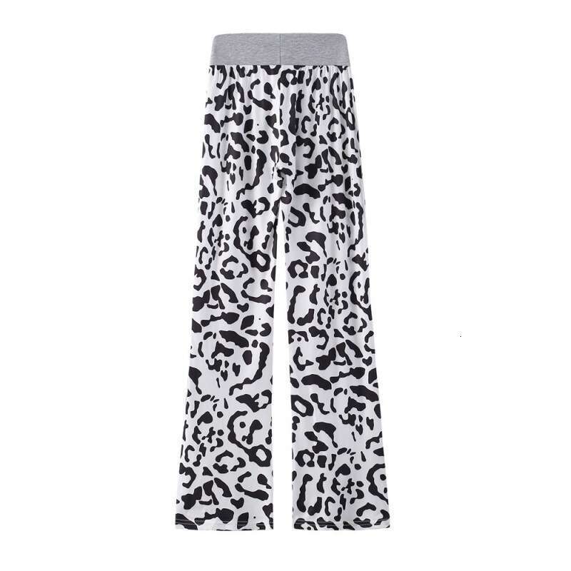 Women Yoga Pants New Leopard Print Comfortable Casual Stretch Drawstring Sleepers Wide Leg Pants For Women