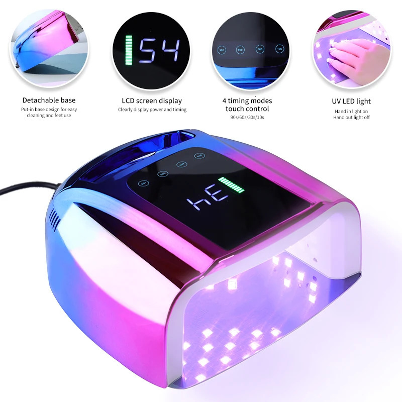 Professional hybrid pro curing coreless LED UV lamp 4 timing mode nail dryer gel polishing fast drying salon 250325
