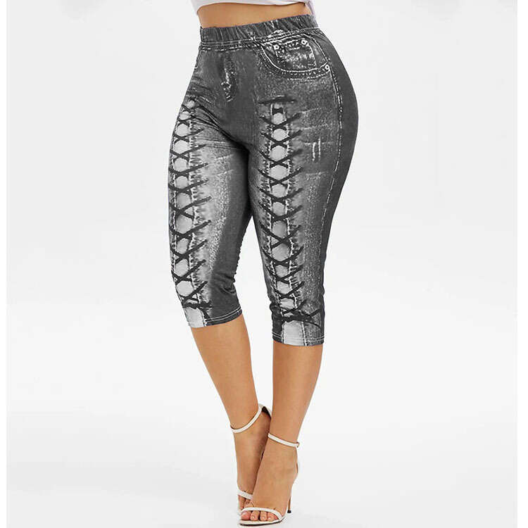 Women Yoga Pants Digital Printing Imitation Denim Leggings Small Leg Yoga Pants Women S Pants YJ