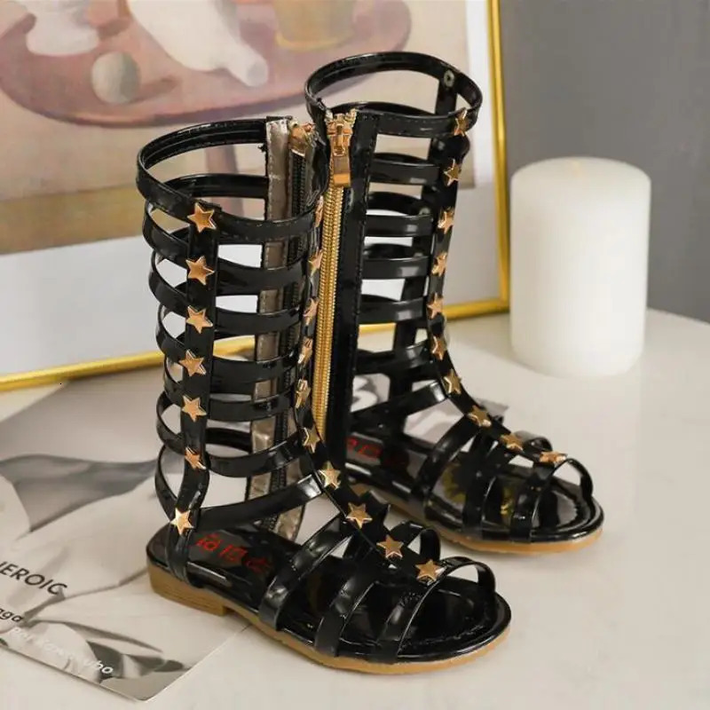 Summer Child Sandals Roman Boots High-top Girls Sandals Kids Gladiator Sandals Toddler Girls Shoes 250326