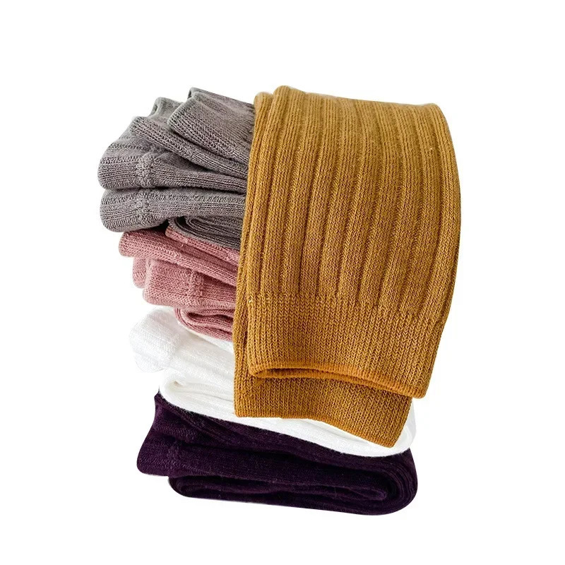 Spring and autumn baby pants born girl legs solid color cotton ribbed childrens boy 06 years old 250325