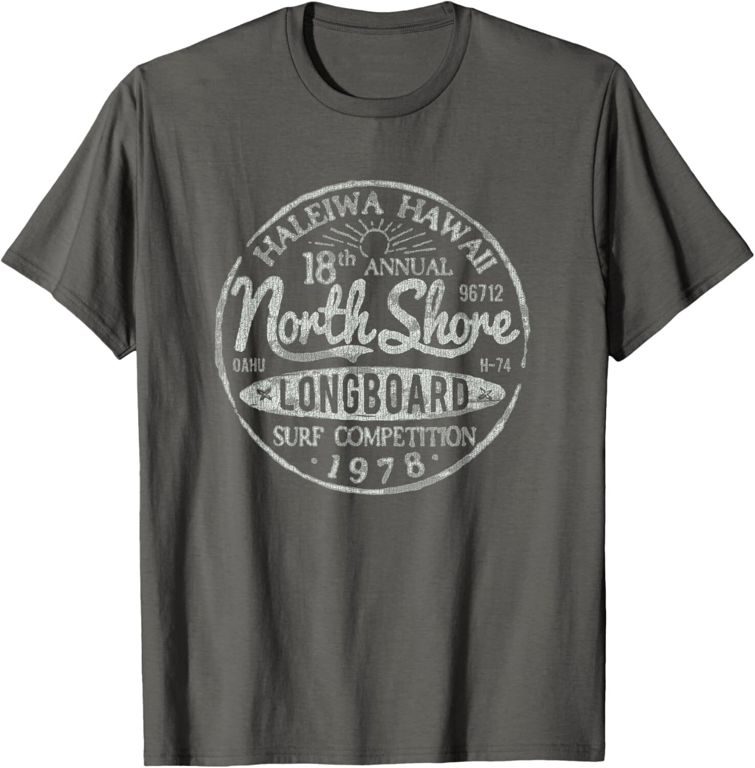 T shirt for Mens Long Board North Shore Surf Vintage Hawaii Beach Graphic Tee Casual Tops Clothes Short sleeve simple simple