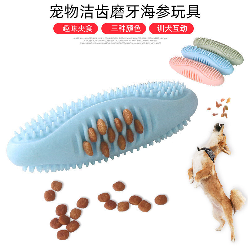 Pet Toy Dog Chewing TPR Bite Resistant Tooth Cleansing Stick Dog Training Leakage Biting Toy Dog Toothbrush Training Dog