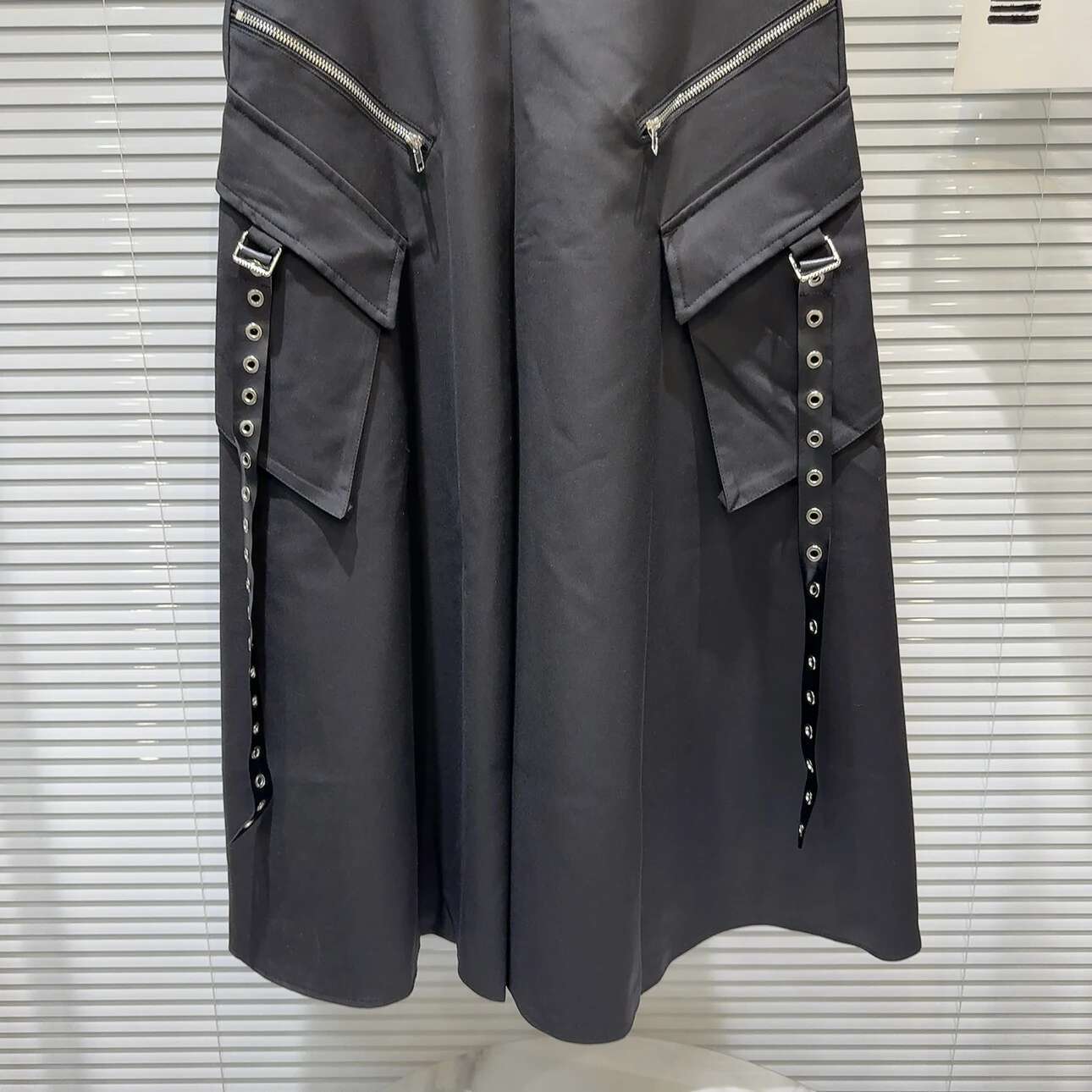 Women's Zipper Cargo Y2k Elegant Streetwear A-E Long Skirt Korean Vintage 90S Haruku High Waist Faldas Clothes 469P