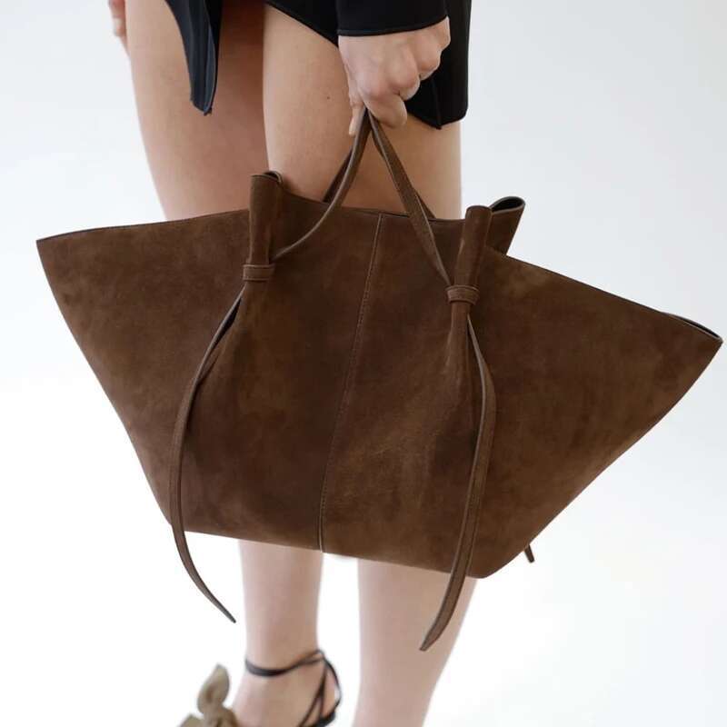 Faux Suede Sector Tote Bags For Women Designer Handbags And Purses 2024 New In Vintage Large Capacity Underarm Shoulder