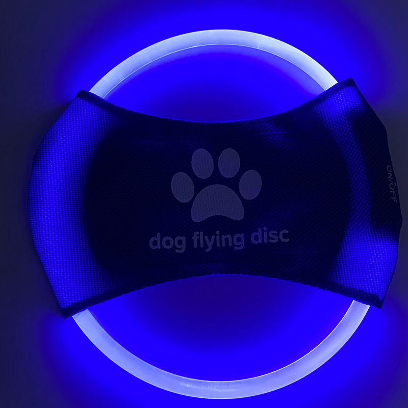 Glowing Dog Flying Disc Brightly Lit, Rechargeable LED Plaything for Canine Training