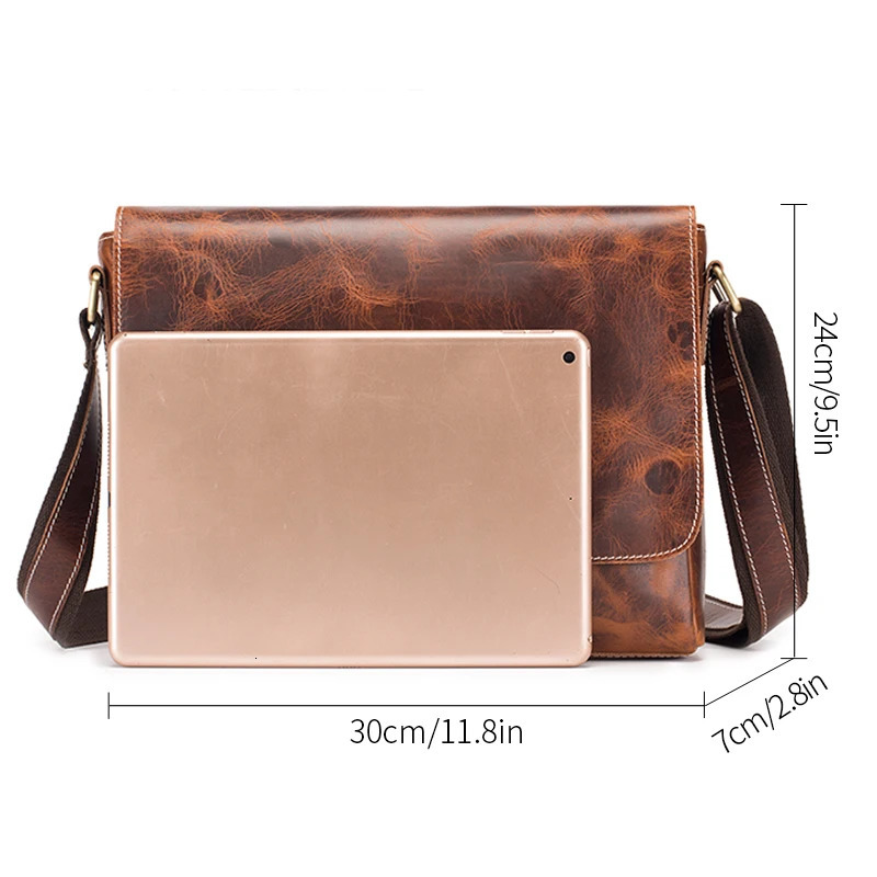 SCHLATUM 100% genuine leather mens shoulder bag messenger cross body small ner handbag Bolso Male 250326