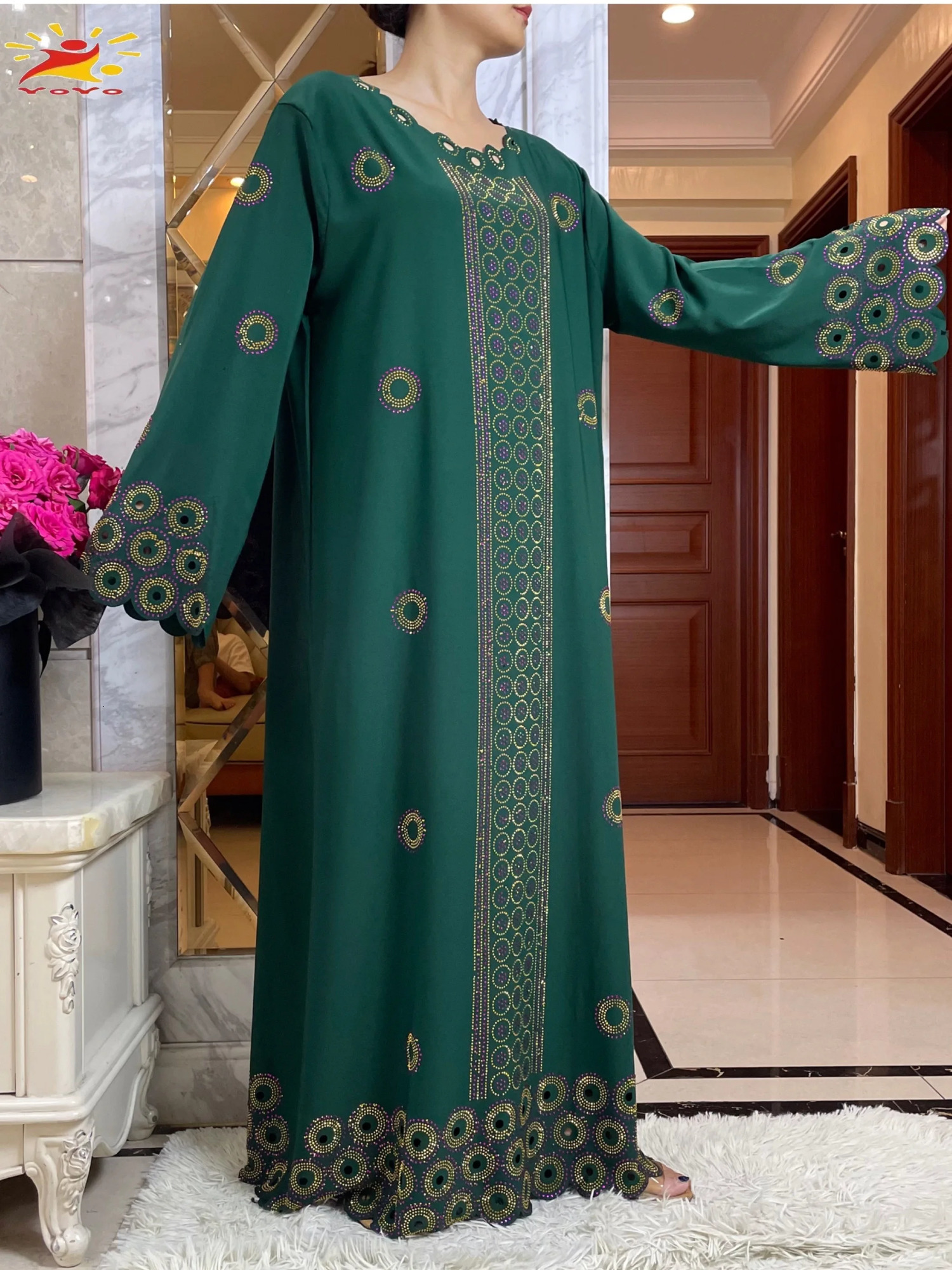 Autumn Womens Elegant Dress Dubai Party Clothing Long Sleeve Dashiki Muslim High Comfort Fabric African Abaya 250326
