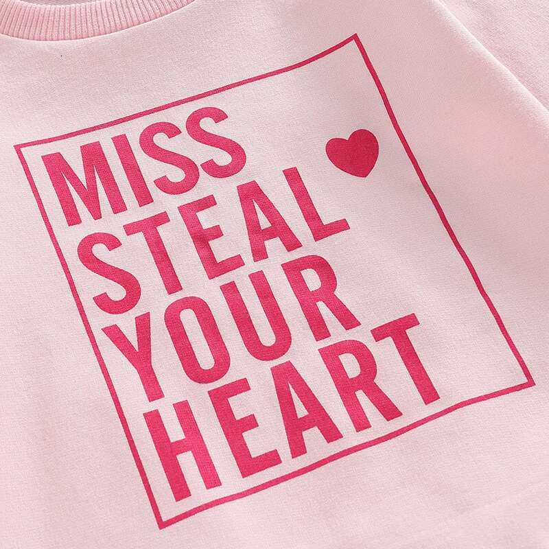 Ddmyshoesvip Infant Girl S Spring Sweaters Cute Heart And Letter Print Long Sleeve Round Neck Pullovers For Toddlers