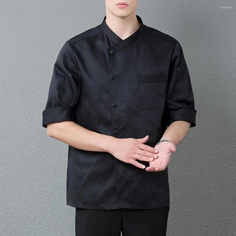 Men's Jackets Women 3/4 Sleeve Chef Coat Work Clothes Kitchen Jacket M