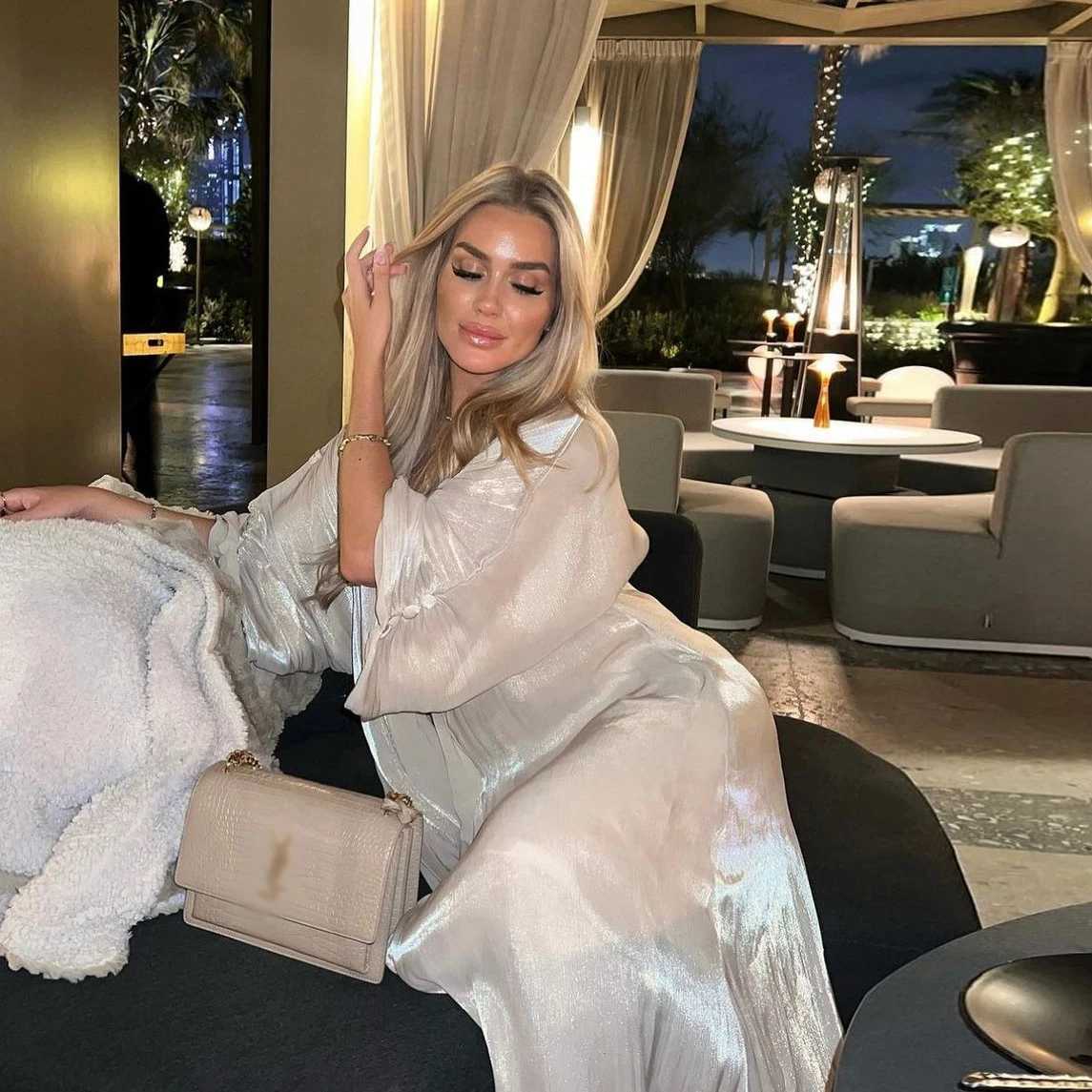 Shiny Satin Muslim Women Open Abaya Cardigan Maxi Dress Turkey Eid Party Arabic Robe Kimono Dubai Kaftan Islam Morocco Jalabiya X250514