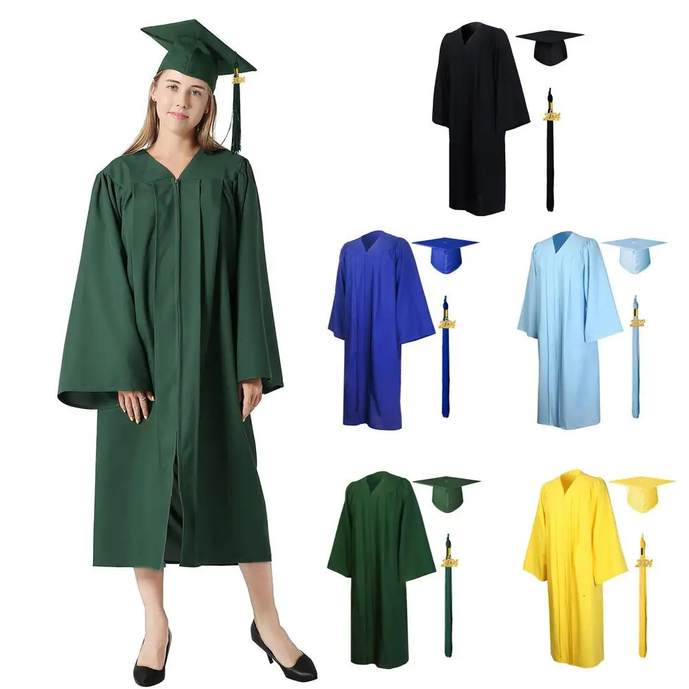 School uniform student graduation cap and gown set academic robe adult graduate suit undergraduate degree 250326