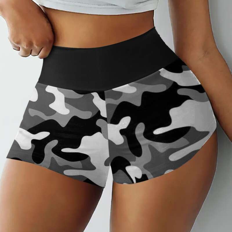 Women Yoga Pants Yoga Fitness With Back Print Summer High Waist Sports Shorts