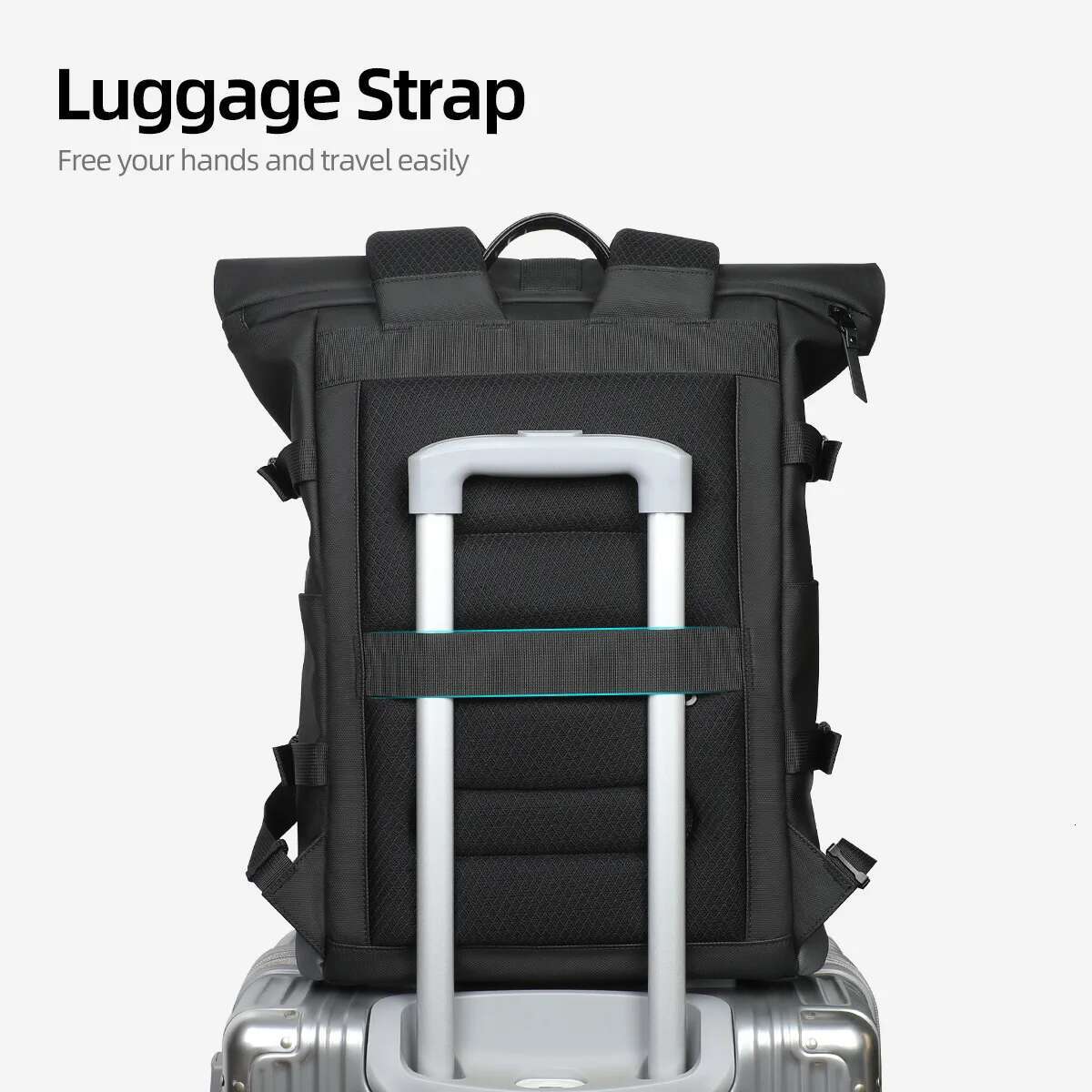 HK Waterproof Roll-Top Men Large Expandable 17 Inch Laptop Backpack With USB Port Leisure Travel Hiking Camping Bags